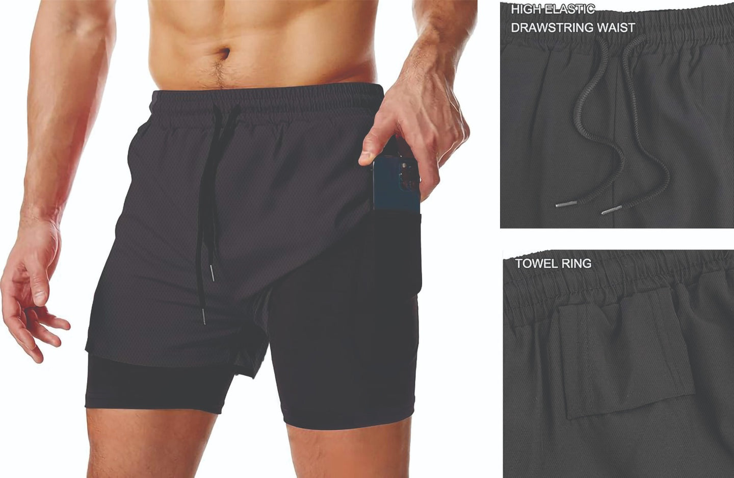 Carry Fitness - Men's Double Compression Shorts