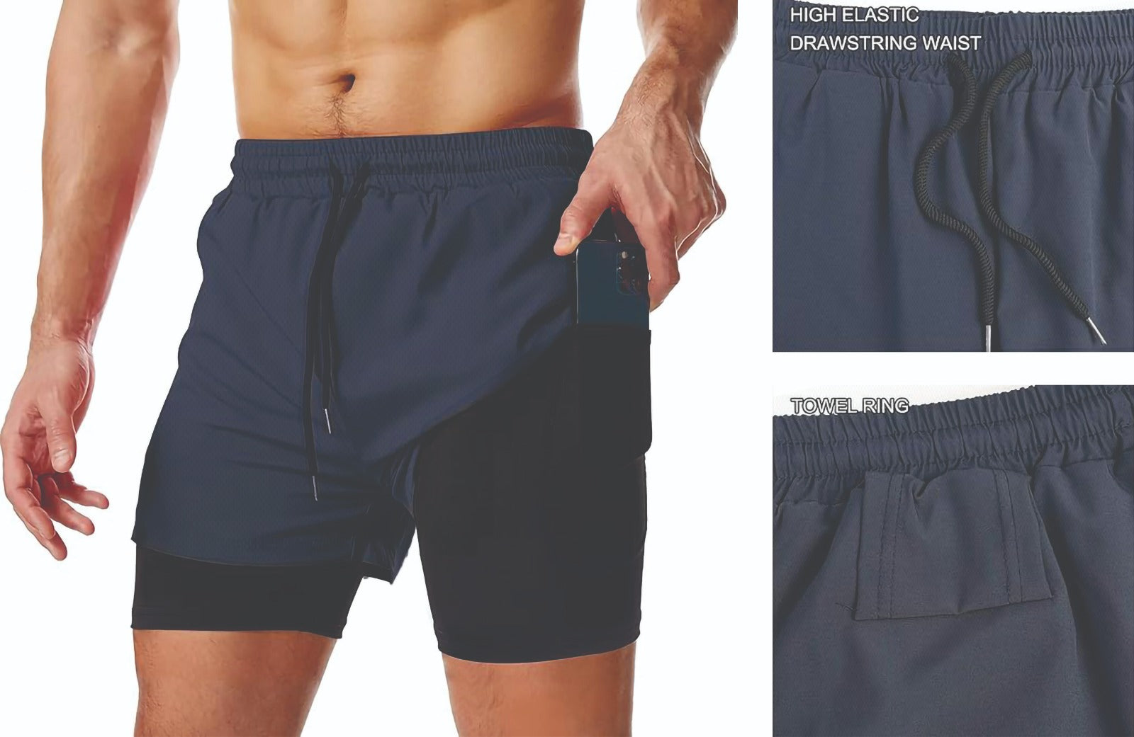 Carry Fitness - Men's Double Compression Shorts